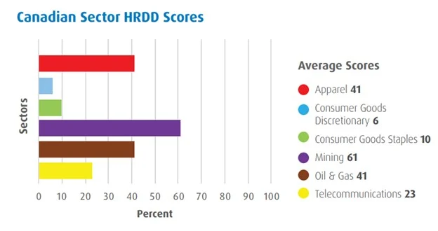 chart illustrating Human rights due diligence sector scorecard 