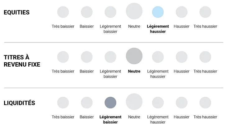 Graphique : actions / titres à revenu fixe / liquidités