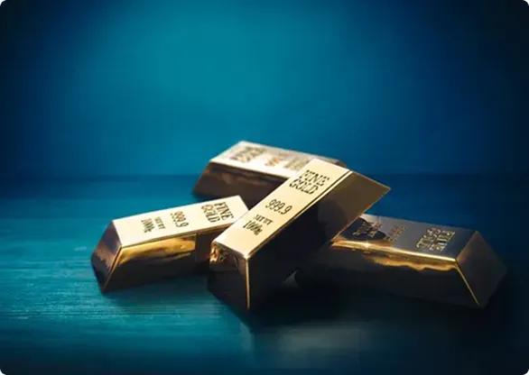 a pile of stacked gold bars